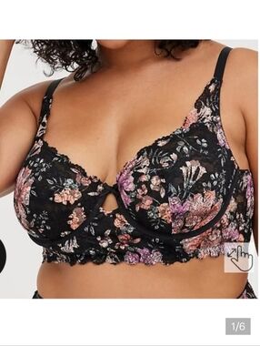 🆕 FLORAL LACE UNLINED LONGLINE UNDERWIRE BRALETTE